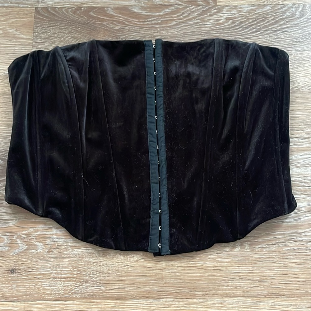 Black velvet corset top.